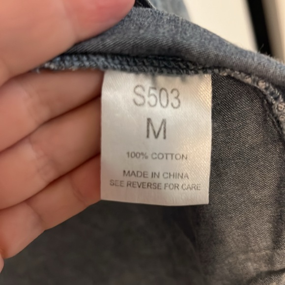 Stonewash Cotton Button Down Shirt - Picture 4 of 6